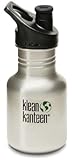 Klean Kanteen 12 oz Stainless Steel Water Bottle (Sports Cap 3.0 in Black) - Brushed Stainless by Kl