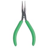 Xcelite LN54BK Diagonal Thin Long Nose Plier with Green Cushion Grip Handle, Serrated Jaw, 5' Length