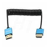 HangTon HDMI 8K 4K 60p Cable Thin Coiled for ZCAM Sony A7IV Canon Nikon Blackmagic Camera ATOMOS Shinobi Ninja V Portkeys BM5 FEELWORLD Monitor Type A HDMI 2.1