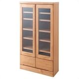 ナサ流通企画 天然木スリム薄型食器棚 60ロータイプ ナチュラル色