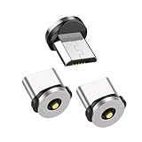 【国内ブランド 1PIN 端子単品】DAIAD マグネット式 充電アダプター 単品 Type-C×2 MicroUSB×1 端子3個セット 磁石式 コネクタ 充電専用 プラグ 360度回転 Android スマホ 防塵キャップ マイクロUSB タイプC