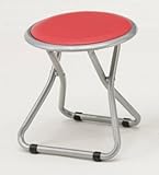 折りたたみパイプ椅子 ロータイプ レッド