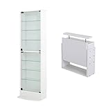 【福袋】【地球家具】フィギュアラック「レギュラー」新シリーズセット 幅55cm 奥行19cm 【正規品】[鍵付きコレクションケース] [耐震]（開き戸 ハイタイプ本体+上置きロータイプ） ホワイト