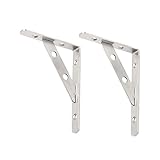 Perfk ステンレススチール　ウォール　マウント　シェルフ　雑誌/本を収納　部屋　整理　DIY　2個入り　全2デザイン4サイズ - L型, 6インチ