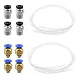 winova PTFEテフロンチューブ 2Mセット 内径2mm×外径4mm + 4本PC4-M6継手＆4本PC4-M10継手 3Dプリンター用フィラメントガイド