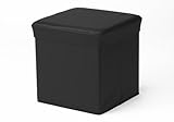 38cmX38cm ブラック(黒）　ボックス　スツール　オットマンしかも折りたたみ式