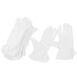 uxcell　作業手袋　白い　ナイロン　ゴム　10ペア