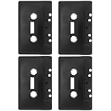 Zerodeko カセット テープ 空白 4本 黒 マット仕上げ 録音可能 テープ（音楽/教育/挨拶用）ノイズ低減 長期保存対応