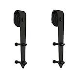 HomeDeco Hardware 滑車 ローラー ハンガー 納屋ドア金具の専用戸車 ブラック 矢印の形 2個