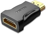 VENTION HDMI 変換アダプター ストレート オス-メス 4K対応 60Hz 金メッキ PVC 1個入り 延長 保護 拡張 1080P HD スリム設計 アダプター テレビ モニター プロジェクター PC ゲーム機 AV機器 ブラック