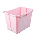 WENJUN 折りたたみ子供の浴槽の浴槽は、ベビーバスの浴槽プラスベビー浴槽を取る ( 色 : ピンク ぴんく , サイズ さいず : 64*47*49cm )