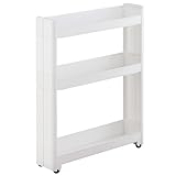 【ランドリーワゴン スリム キャスター 3段 すきま収納】幅12.5×奥行55×高さ66.2cmランドリー3段(B495)