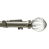 Levolor 43984783 Fluted Acrylic Rod Set, 36-to-66-Inch Width, 3/4-Inch Diameter, Satin Nickel [並行輸入品