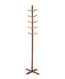QiangDa コートラック コートフットスタンドラックゴム製ウッド8フック、180 * 45 * 45（70.9 * 17.7 * 17.7インチ）、2色オプション ( 色 : 2＃ )