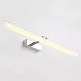LEDミラーライト、洗面所トイレ浴室、ステンレススチールベース、防水、防曇、シルバー14W63cm（24.8 "） ( Color : Warm light )