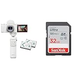 SONY(ソニー) コンパクトデジタルカメラ VLOGCAM Vlog用カメラ ZV-1II シューティンググリップキット ウィンドスクリーン付属 ズームレンズ ホワイト ZV-1M2G W+【サンディスク正規品】SanDisk SDカード 32GB SDHC Class10 UHS-I 読取り最大120MB/s SanDisk Ultra SDSDUN4-032G-GHJNN 新パッケージ