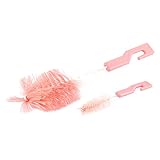 uxcell ボトル ニップルブラシ 掃除 洗濯 ナイロン ヘッド 360度回転可能 22.5 x 5.6cm 2個入り