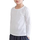 [chil2] キッズ Tシャツ 長袖 ロンT 無地 子供服 男の子 女の子 ユニ 綿 100％ コットン ベビー服 インナー 90cm ホワイト 14241281-90OW