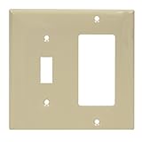 Decorator /トグルスイッチ壁プレート組み合わせby Enerlites 881131-iホーム電気Rockerコンセントカバー、2-gang、アイボリー、標準サイズ、壊れないポリカーボネート