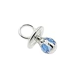 Silver Plated Blue Crystal Gift Dummy - 6cm by Miss Bo Peep