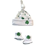 ジャッキー・のユニセックスベビーアイルランドの聖パトリックの帽子& Booties – 5サイズMade In USA 。 カラー: ホワイト