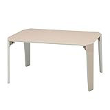 折りたたみ式 麻柄 リンネルテーブル テーブル カラー：ライトベージュ