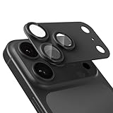 Tomakaカメラフィルム iPhone17 pro用 カメラ保護 9H強化ガラス アルミ合金 一体型アイフォン17 プロ レンズカバー 耐衝撃 全面保護 いphone17 pro カメラカバー 露出オーバー防止 黒縁取り AR超高透過率 プロテクター （ブラック）
