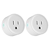 スマートソケット Hiwild スマートプラグ スマートコンセントWiFi制御 家電スイッチ Android/IOS対応 Alexa Echo/Google Home対応 (円形) (2セット)