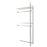 突っ張り壁面間仕切りワードローブ　幅88cm　連結用　背板無しタイプ　ホワイト色