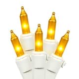 Vickerman 50 Light Mini Light Set Gold Lights on White Wire by Vickerman