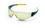 MCR Safety CK22Y Checkmate 2 Polycarbonate Banana Mirror Lens Safety Glasses with Bayonet Temple [並行