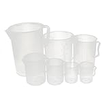 uxcell メジャーカップ プラスチックカップ 目盛り計量カップ 液体測定カップ 1セット