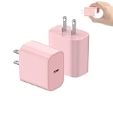 Resewern タイプc 充電器 Type-C 20w【PSE認証済み】PD 急速充電器 電源アダプター acアダプター USB コンセント タイプc アダプタ iPhone17/16/15//Android/iPad その他各種機器対応（ピンク-2個セット）