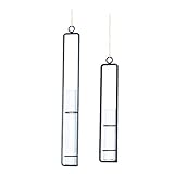 SunniMix 2個入り　透明　ガラス　花瓶　錬鉄　試験管型　吊り　装飾工芸品