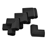 uxcell コーナークッション　コーナーガード　コーナーパッド　コーナーカバー エッジ 保護 プロテクター パッド キッチン用 化粧台 テーブル 気泡ゴム製 ブラック 8 個入れ