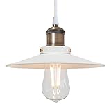 Haian Support ペンダントライト E26 引掛けシーリング 1灯 天井照明 LED対応 北欧 インダストリアル レトロ 白 直径