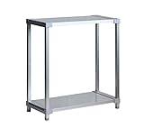 選べる幅サイズ31段階！軽量アルミ製 収納ラック2段 棚板奥行36cm 高さ90cm 幅バリエーション 30～180cm (60cm)