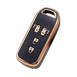 [YANMW] N-BOXキーケース適合ホンダ N-BOXキーカバー N-ONE N-WGN N-ワゴンNBOXカスタム N-VAN JF1 JF2 JF3 JF4 スマートキーケースキーホルダー 4ボタン (ブラック)