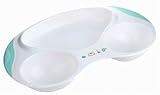 耐久性のあるベビー食べるプレートの子供の食器かわいいポイントトレイ、グリーン
