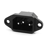 zspowertech　C14電源プラグ　電源インレットソケット　C14プラグパネルマウント　ブラック　AC 250V 10A 3P