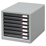 （まとめ） アイリスオーヤマ レターケース A4 スリム7段 L-7SRライトグレー 1台 〔×2セット〕