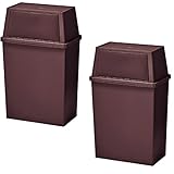 [ベルメゾン] ゴミ箱 スイング蓋 キャスター付き 積み重ねられる ワイド フタ付きゴミ箱 ブラウン 45L 2個組