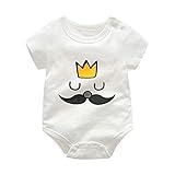 Feidoog　半袖ボディースーツ　カバーオール　ロンパース　新生児　赤ちゃん　綿100%　 Baby　ベビー服　男の子　女の子　肌着　パジャマ 　夏服　クラウン66cm