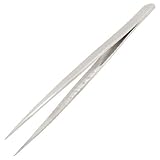 Water & Wood 5 1/2" Length Silver Tone Forceps Straight Pointy Tweezers [並行輸入品]