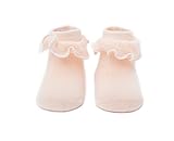 春秋 綿 ベビー ソックス 靴下 新生児用ソックス 可愛い 柔らかい キクラゲレースソックス 赤ちゃん 出産祝い (XS, オレンジ)