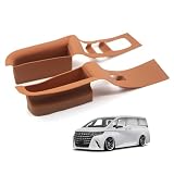 Kasinfly アルファード40系用 ドアスイッチラバーマット キズ防止 運転席 助手席 ノンスリップマット 傷隠し ドアポケットカバー ヴェルファイアに 内装 カスタムパーツ ノイズ軽減 小物入れ 滑り止め ブラウン