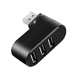 USBハブ 3ポート USB3.0＋USB2.0コンボハブ バスパワー 回転可能usbハブ USBポート拡張 高速ハブ 軽量 コンパクト 携帯便利 (ブラック)