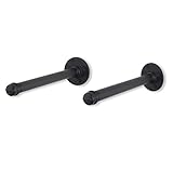 素朴な状態工業パイプ壁ブラケットRustオイルフリー12インチブラックのセット2