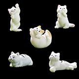 ミニチュア ねこ フィギュア 5種類セット 猫 ミニ置物 可愛い 装飾 マイクロ風景 ガーデン 風景置物 盆栽飾り オーナメント ミニ情景コレクション (ねこ５個) [並行輸入品]