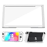 Wiki VALLEY Switch 有機ELモデル対応 強化ガラスフィルム Switch OLED保護フィルム 7インチ 画面エッジ保護付きフィルム 全面保護 高透過率 撥水撥油 飛散防止【Switch 有機elモデル専用設計】ホワイト